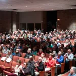Crowd watching presentation